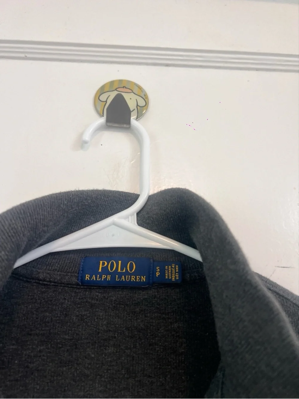 Polo Ralph Lauren Sweater Gray 1/4 Zip Embroidered Pony Pullover Size S $135